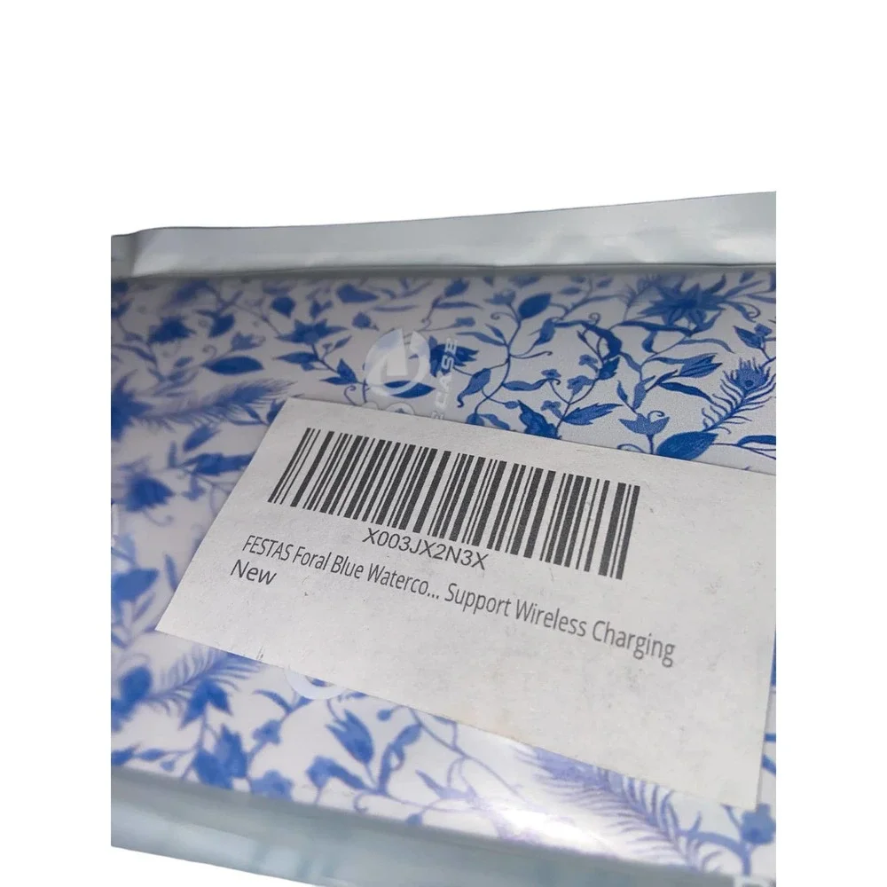 Iphone 14 plus , Festas floral blue watercolor case